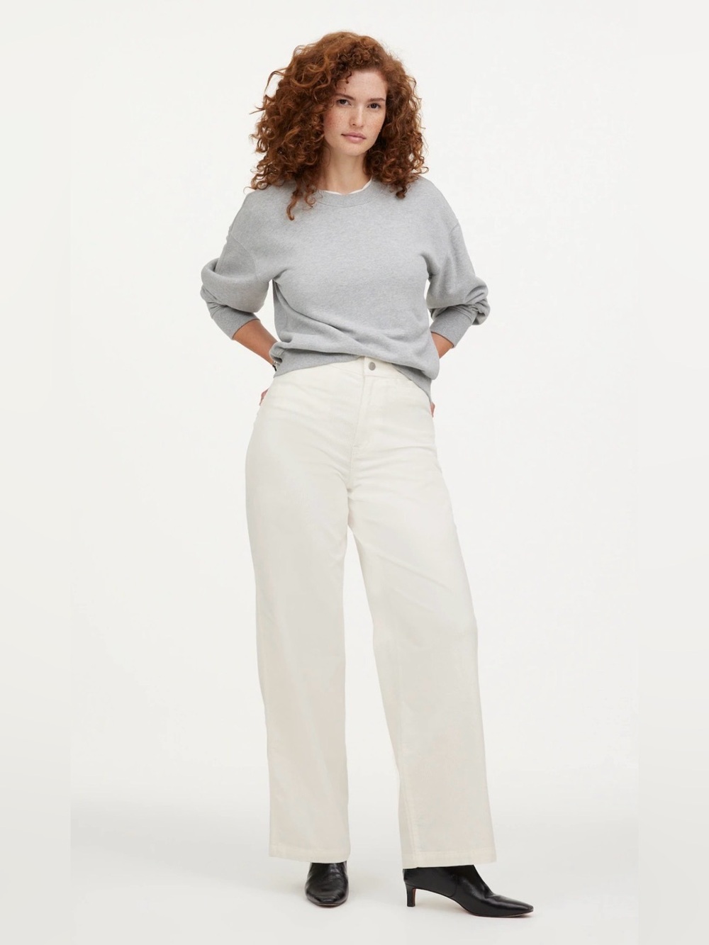 Madewell The Emmett Wide Leg Jean in White
